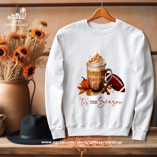 Tis the Season Pumpkin Spice Football Fall Autumn Sweatshirt