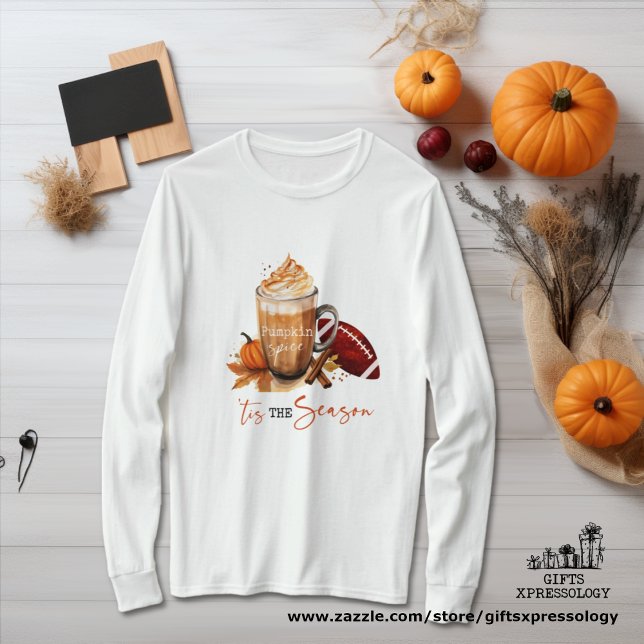 Tis the Season Pumpkin Spice Football Fall Autumn T-Shirt (Creator Uploaded)