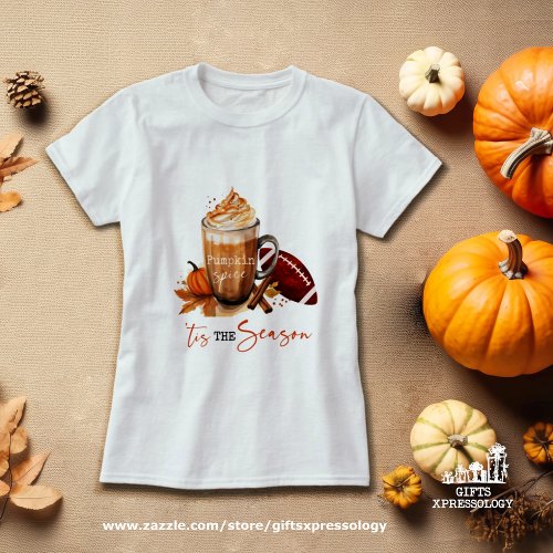 Tis the Season Pumpkin Spice Football Fall Autumn T_Shirt