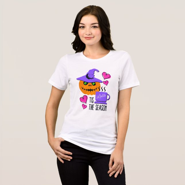 Tis the Season Pumpkin Spice Halloween T-Shirt Tri-Blend Shirt (Front Full)