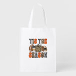 Tis The Season Pumpkin Thanksgiving Football Funny Grocery Bag