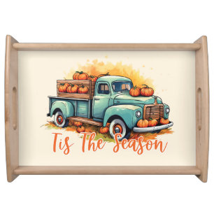 'Tis The Season Pumpkin Truck Serving Tray