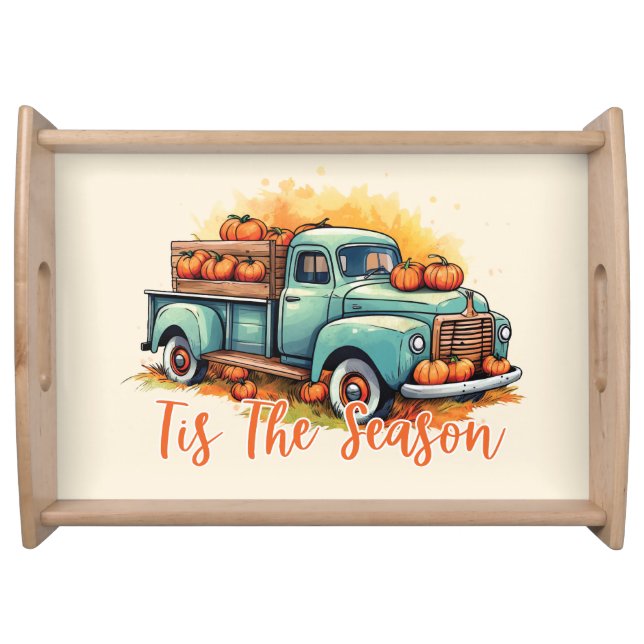 'Tis The Season Pumpkin Truck Serving Tray (Front)