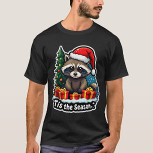 Tis The Season Racoon Christmas Tree Festive Xmas T-Shirt