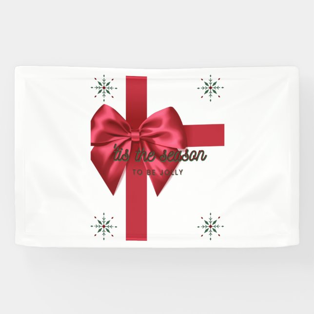 Tis The Season Red 2.5x4 Vinyl Banner (Horizontal)