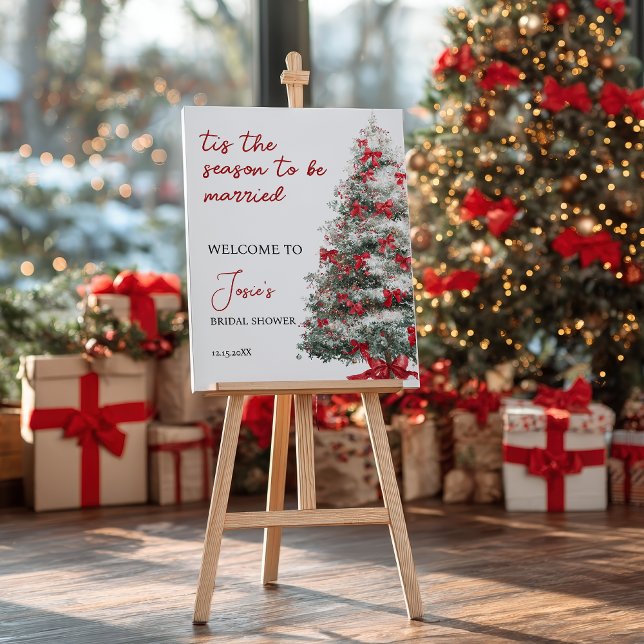 Tis the Season Red Bow Christmas Bridal Shower Foam Board (Tis the Season Red Bow Christmas Bridal Shower Foam Board)