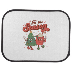 Tis The Season Retro Christmas 70s 80s Vintage Gro Car Floor Mat