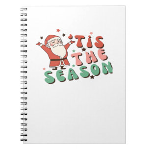 Tis The Season Retro Christmas Santa Notebook