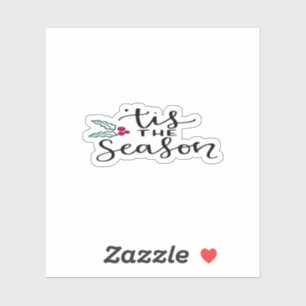 Tis The Season Retro Classic Design Sticker