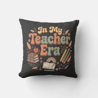 Tis The Season - Retro Groovy Christmas Gingerbrea Throw Pillow