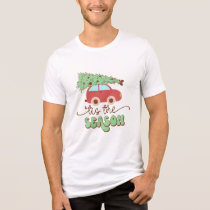 Tis The Season Retro Groovy Christmas Holidays Tri-Blend Shirt