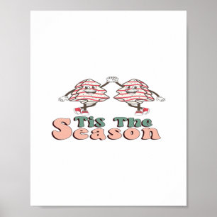 Tis The Season Retro Groovy Christmas Vintage Chri Poster