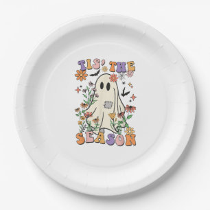 Tis The Season Retro Halloween Party Funny Trendy Paper Plates