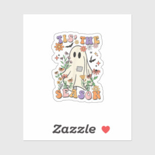 Tis The Season Retro Halloween Party Funny Trendy Sticker