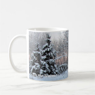 'Tis the Season Rose Sunset Cottage Winter Holiday Coffee Mug