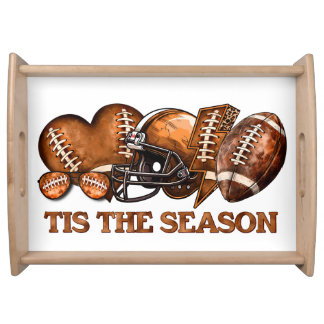 Tis the Season Rustic Football Serving Tray