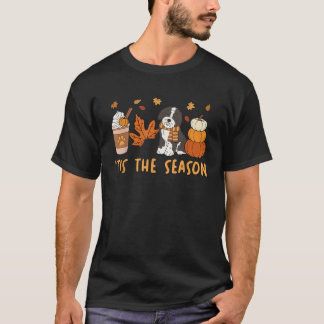 Tis The Season Sheepadoodle Dog Fall Autumn Pumpki T-Shirt