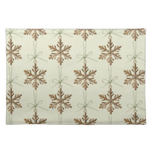Tis The Season Snowflake Christmas Cloth Placemat