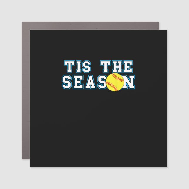 Tis The Season Softball Coach Creative Casual Car Magnet (Front)