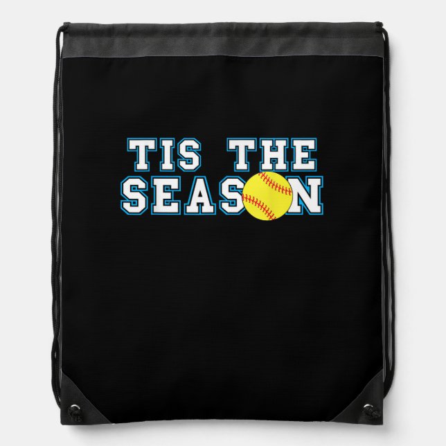 Tis The Season Softball Coach Creative Casual Drawstring Bag (Front)