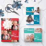 Tis the Season Square Photos Set of 3 Wrapping Paper Sheets<br><div class="desc">Tis the Season Square Photo christmas wrapping paper - 3 designs in the set and you can customize each sheet with either the same or different photos. Personalize with pictures of who the gift is for or, who the gift is from; whichever you prefer. Each sheet is lettered with Tis...</div>