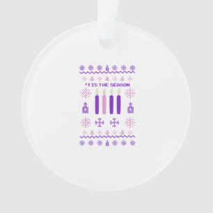 Tis The Season Sweater Christmas Xmas Catholic Ornament