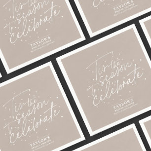 Tis the Season Taupe Winter Bridal Shower Napkins