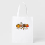 Tis The Season Thanksgiving Leaf Spice Football Fa Grocery Bag