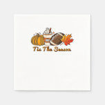 Tis The Season Thanksgiving Leaf Spice Football Fa Napkins