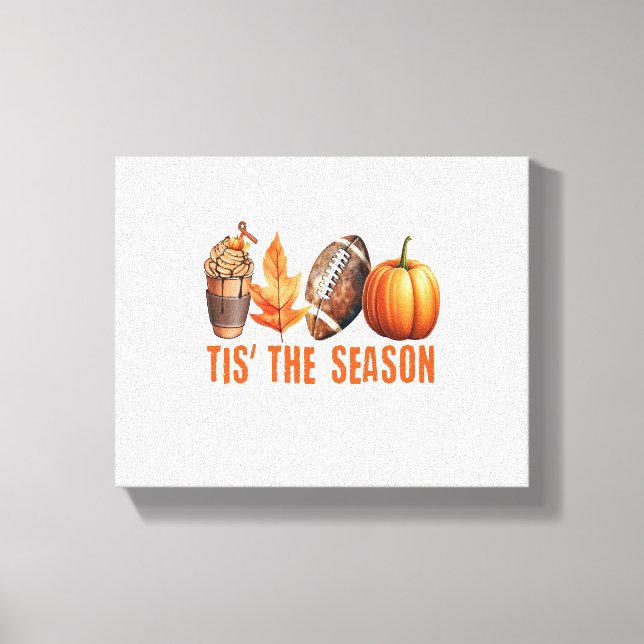 Tis The Season Thanksgiving Pumpkin Canvas Print (Front)