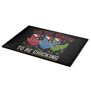 Tis The Season To Be Chicking Xmas Chicken Western Cutting Board