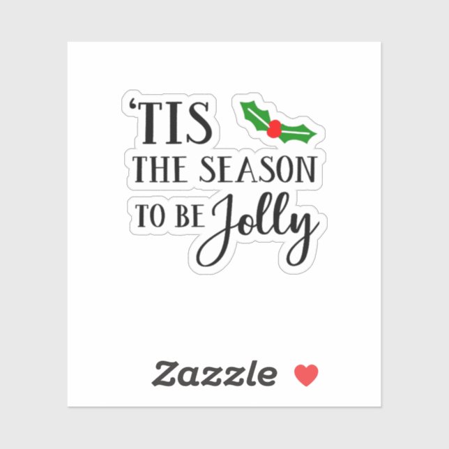 Tis The Season To Be Christmas Mistletoe Sticker (Sheet)