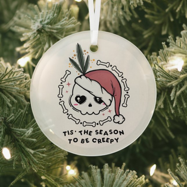 Tis' The Season To Be Creepy Glass Ornament (Insitu)