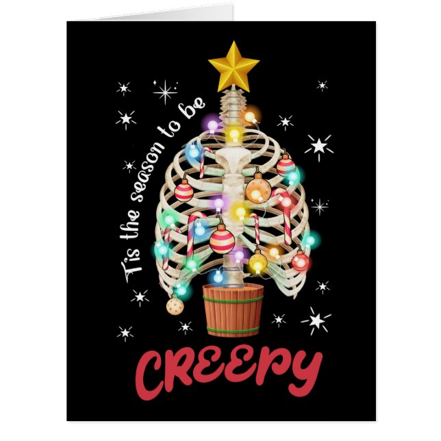 Tis the season to be creepy skeleton Ugly Xmas  (Front)