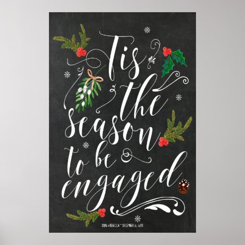 Tis the Season to be engaged winter wedding sign