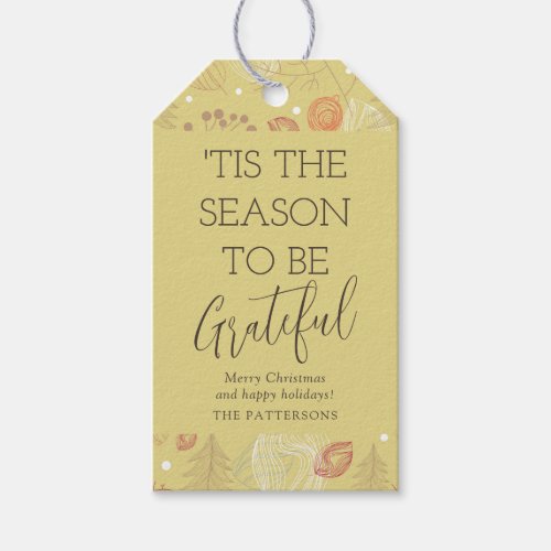 Tis The Season To Be Grateful Christmas Gift Tags