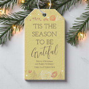 'Tis The Season To Be Grateful Christmas Gift Tags