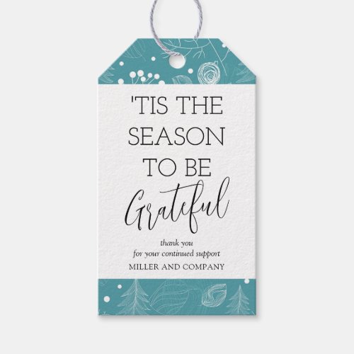 Tis The Season To Be Grateful Corporate Christmas Gift Tags