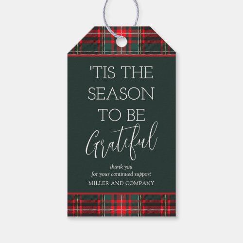 Tis The Season To Be Grateful Corporate Christmas Gift Tags