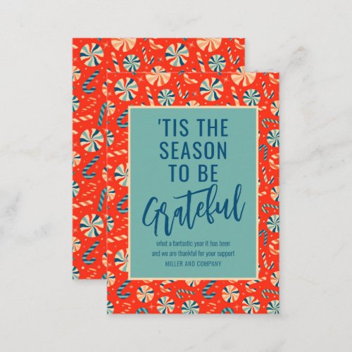 Tis The Season To Be Grateful Corporate Christmas Note Card