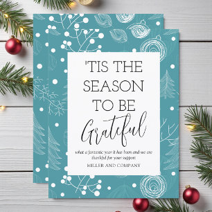'Tis The Season To Be Grateful Corporate Christmas Note Card