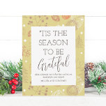 'Tis The Season To Be Grateful Corporate Christmas Note Card<br><div class="desc">'Tis The Season To Be Grateful Corporate Holiday Christmas Cards features whimsical watercolor botanical Christmas pattern with the text "'Tis the season to be Grateful" in modern calligraphy script typography. Personalized with your custom message and company name. Designed by ©Evco Studio www.zazzle.com/store/evcostudio</div>