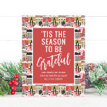'Tis The Season To Be Grateful Corporate Christmas Note Card<br><div class="desc">'Tis The Season To Be Grateful Corporate Winter Village House Realtor Christmas Cards features a Christmas winter village houses pattern with the text "'Tis the season to be Grateful" in modern white calligraphy script typography. Personalized with your custom message and company name. Designed by ©Evco Studio www.zazzle.com/store/evcostudio</div>