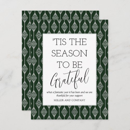 Tis The Season To Be Grateful Corporate Holiday Note Card