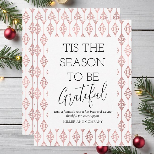 'Tis The Season To Be Grateful Corporate Holiday Note Card (Creator Uploaded)