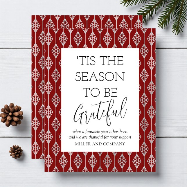 'Tis The Season To Be Grateful Corporate Holiday Note Card (Creator Uploaded)