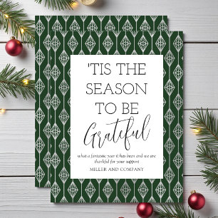 'Tis The Season To Be Grateful Corporate Holiday Note Card