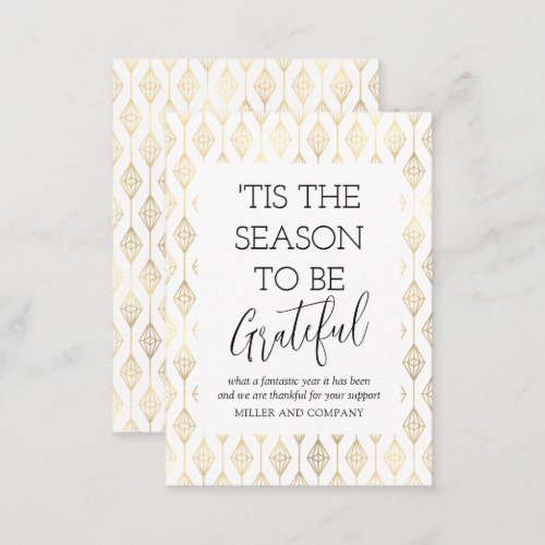 Tis The Season To Be Grateful Corporate Holiday Note Card