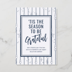 'Tis The Season To Be Grateful Corporate Letterpress Photo Cards