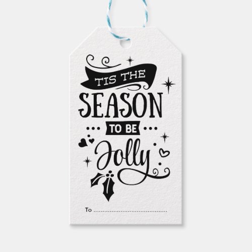 Tis The Season to be Jolly Christmas Quote Gift Tags